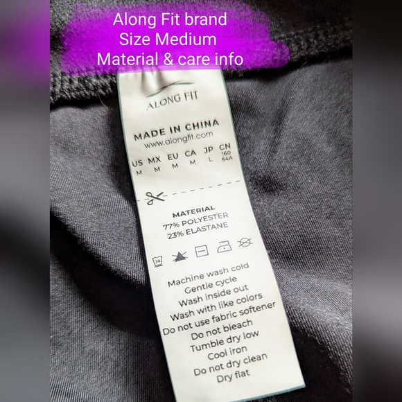 Along Fit size Med ladies, EUC black yoga leggings with pockets! - Picture 2 of 14